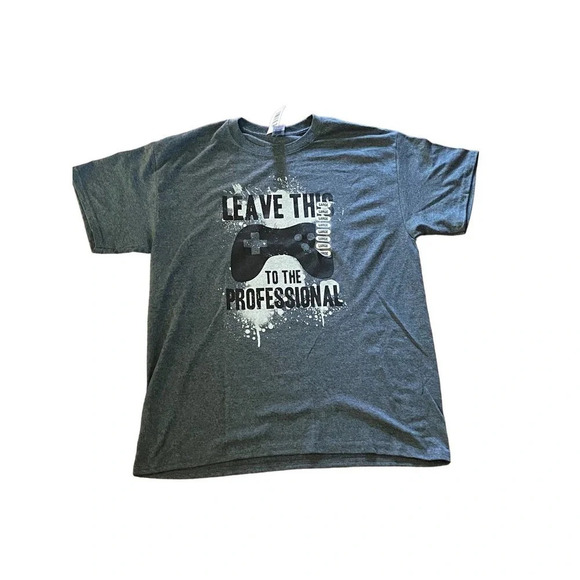 NWOT Graphic Shirt Grey T-Shirt Size Large Gaming Short Sleeve Casual Crew Neck - Picture 1 of 5